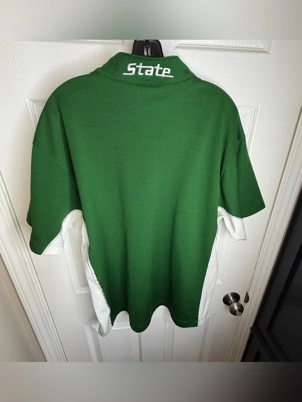 Vtg Nike Team Men’s Medium 1/4 Zip Short Sleeve Shirt Green White MSU State M 90